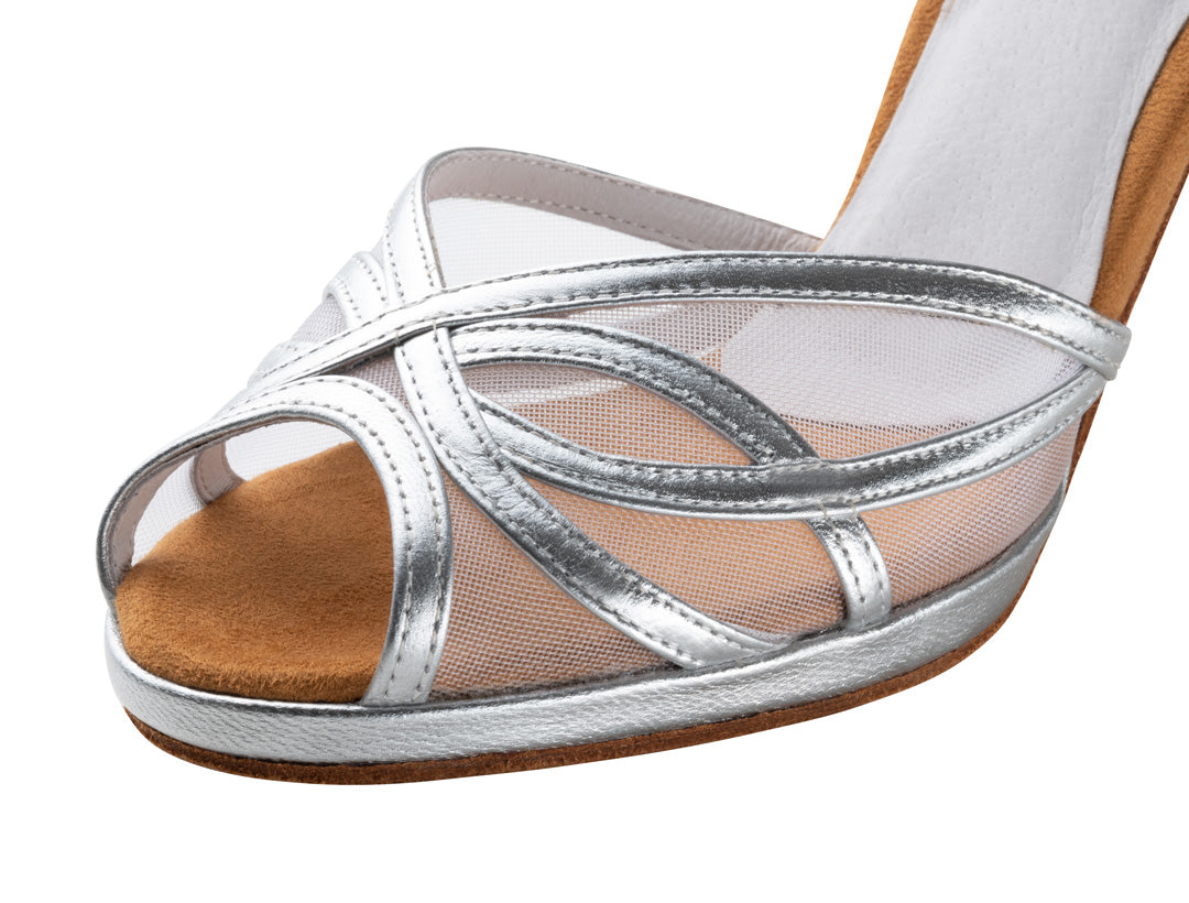 Werner Kern Desiree Ladies Open Toe Nappa Leather Latin Dance Shoe in Silver and Gold
