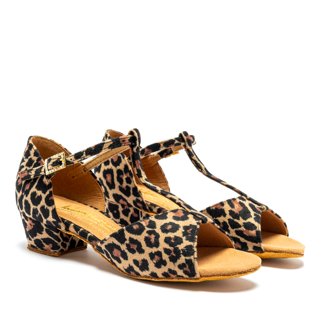 Girls' leopard print Latin dance shoe