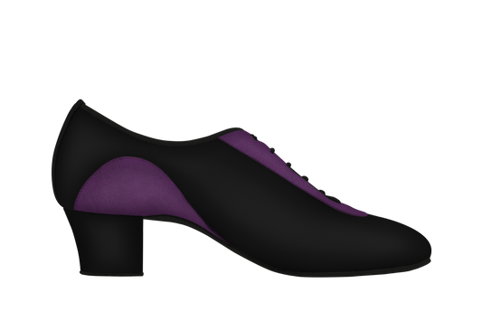 Dance Naturals 121 Dorsoduro Men's Black Leather/Purple Suede Latin Dance Shoe