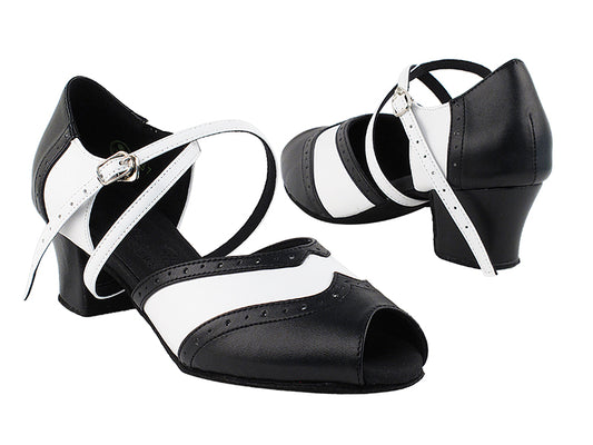 Very Fine Black and White Ladies Practice Dance Shoe 6035 In Stock