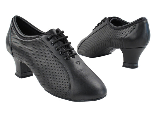 Very Fine Black Perforated Leather Ladies Practice Dance Shoe 1119 In Stock