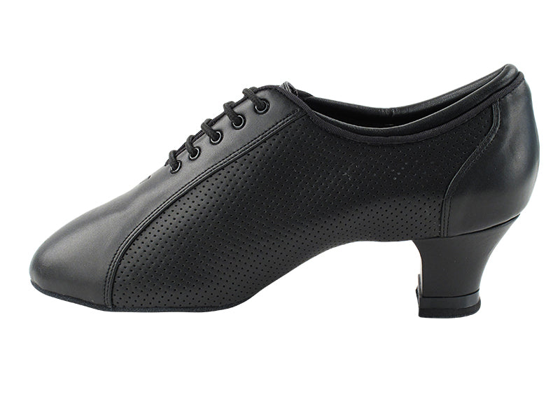 Very Fine Black Perforated Leather Ladies Practice Dance Shoe 1119 In Stock