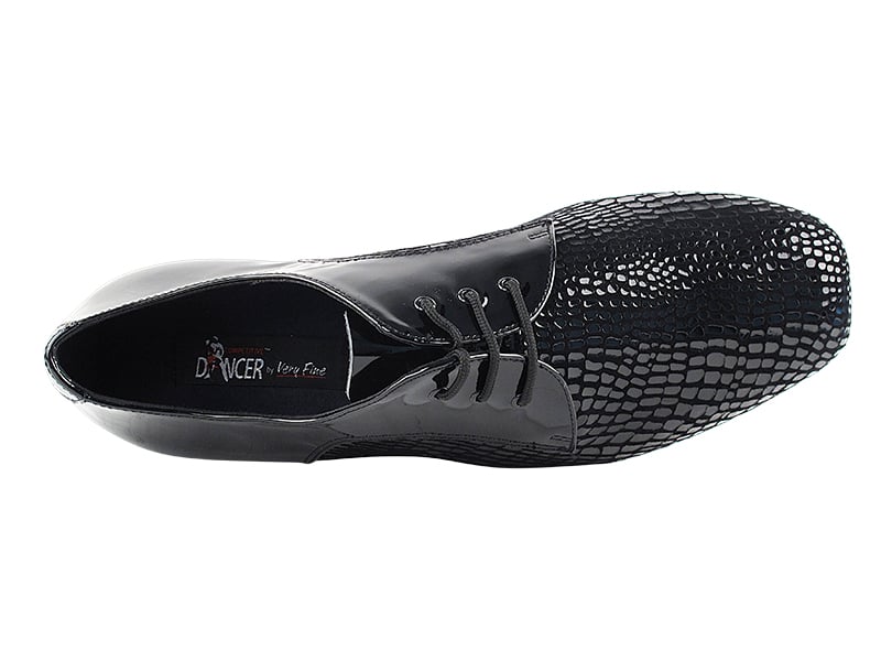 Very Fine Black Patent Men's Ballroom Shoes with Extra Memory Padding 1418 In Stock