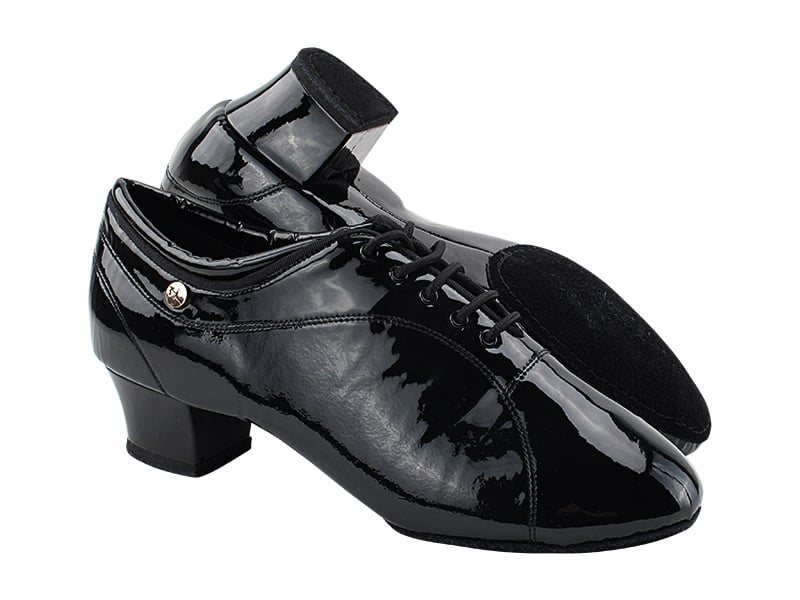 Very Fine Black Leather, Black Oxford Nubuck, or Black Patent Men's Latin Dance Shoes 9316 In Stock