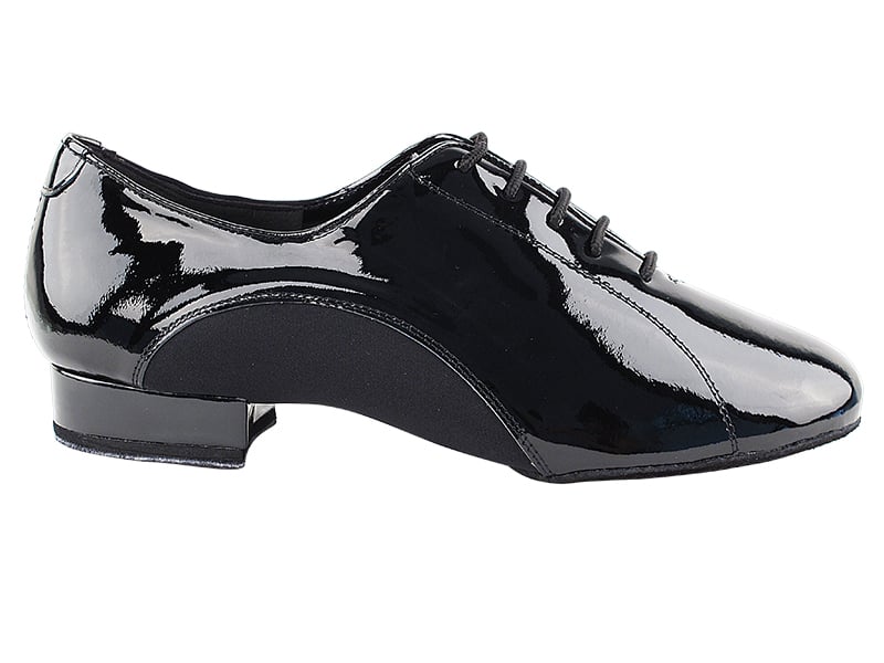 Very Fine Black Patent Men's Ballroom and Smooth Shoes with Extra Thick Memory Padding 9317 In Stock