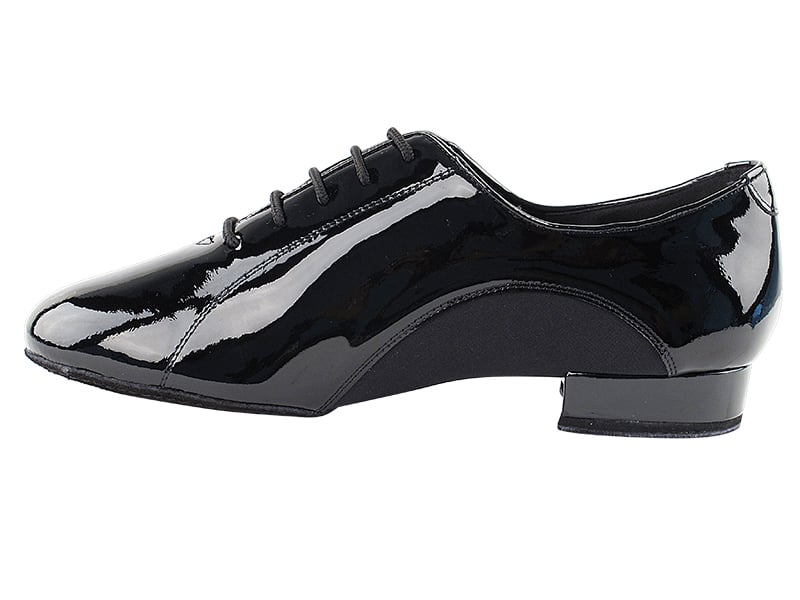 Very Fine Black Patent Men's Ballroom and Smooth Shoes with Extra Thick Memory Padding 9317 In Stock