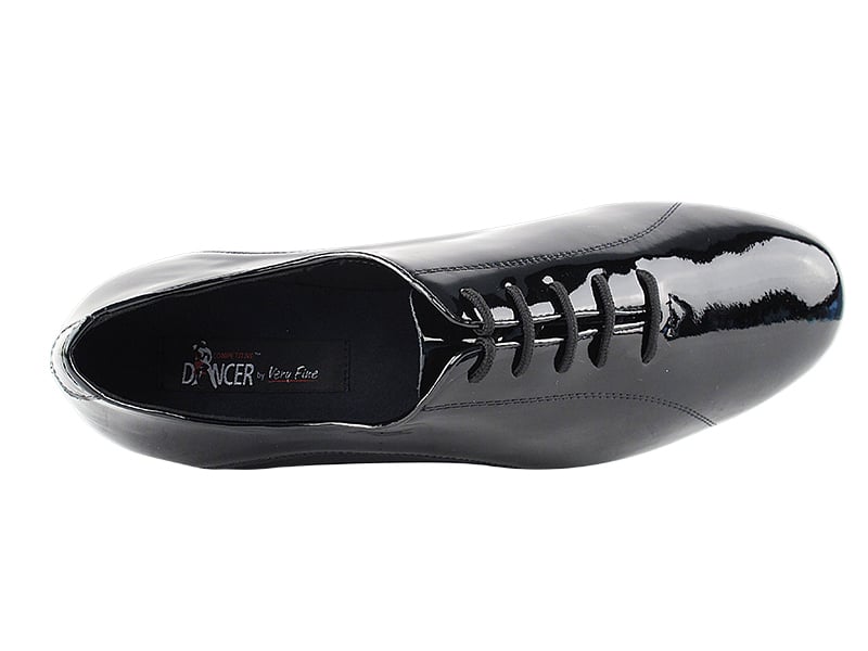 Very Fine Black Patent Men's Ballroom and Smooth Shoes with Extra Thick Memory Padding 9317 In Stock