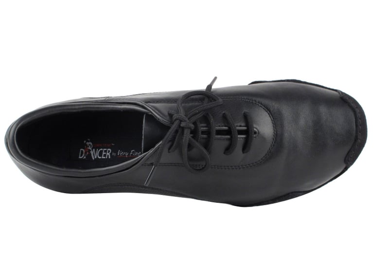 Very Fine CD9320 Men's Latin Shoes in Black Leather or Black Patent