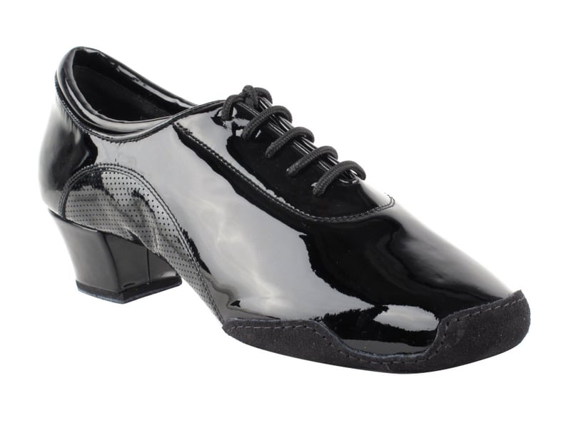 Very Fine Men's Latin Shoes in Black Leather or Black Patent 9320