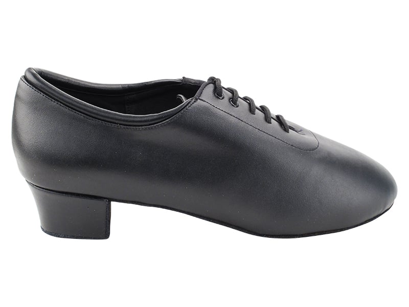 Very Fine CD9336 Men's Latin Shoes in Black Leather with Flexisole and Double Soled Bottom for Extra Durability