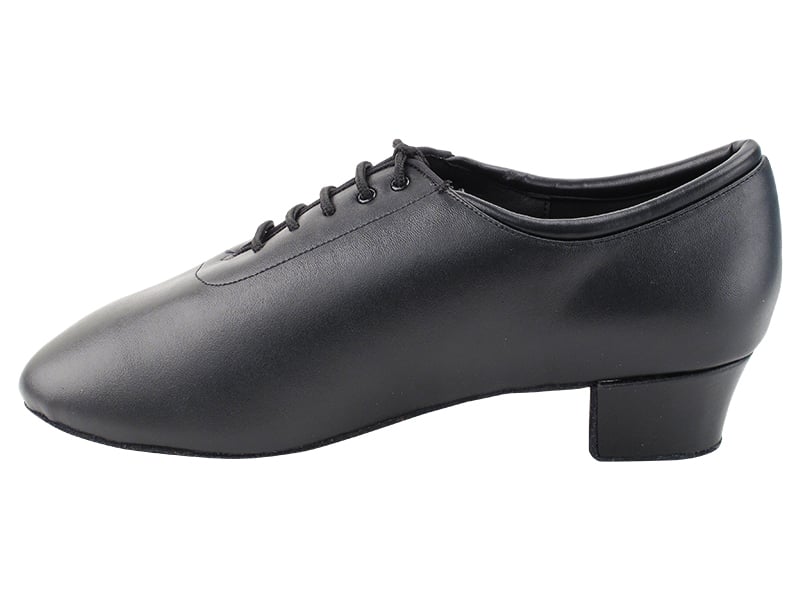 Very Fine CD9336 Men's Latin Shoes in Black Leather with Flexisole and Double Soled Bottom for Extra Durability