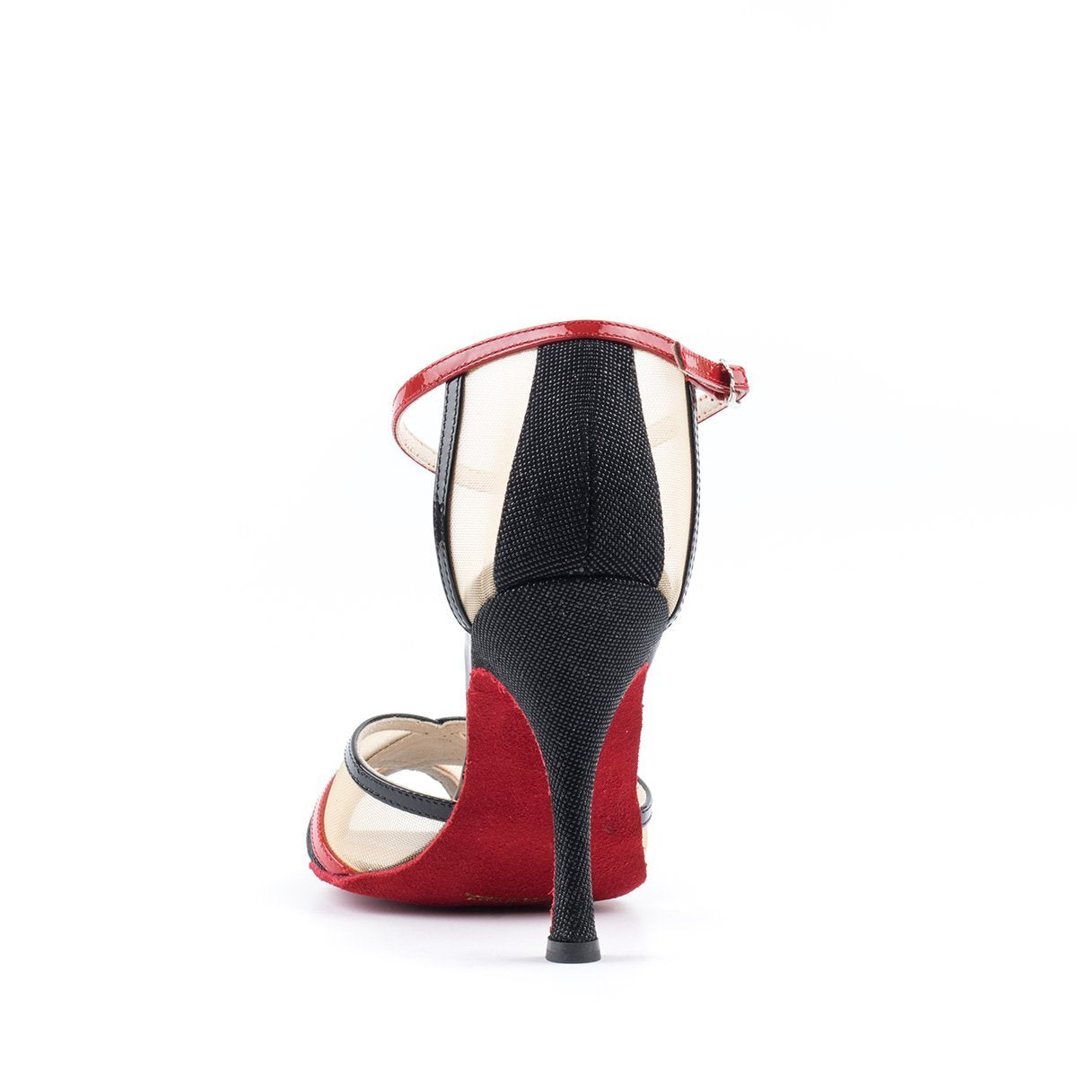 black crystal glitter stiletto heel on ladies' tango shoe