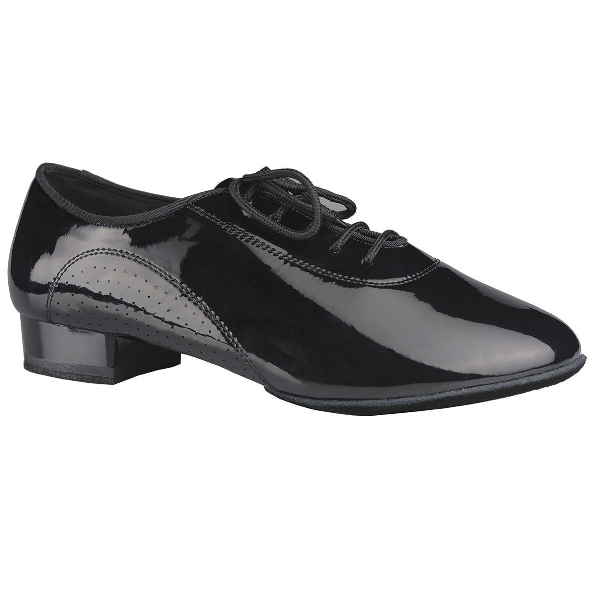 Dance America Denver Men's Black Patent Leather Ballroom Dance Shoe with Split Sole