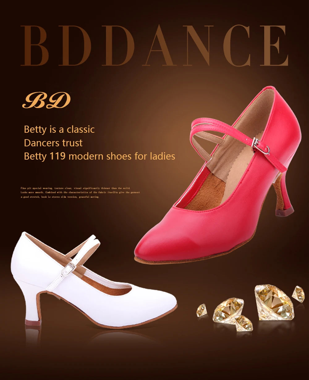 BD Dance 119 Women's Social and Ballroom Dance Shoe with Double Strap