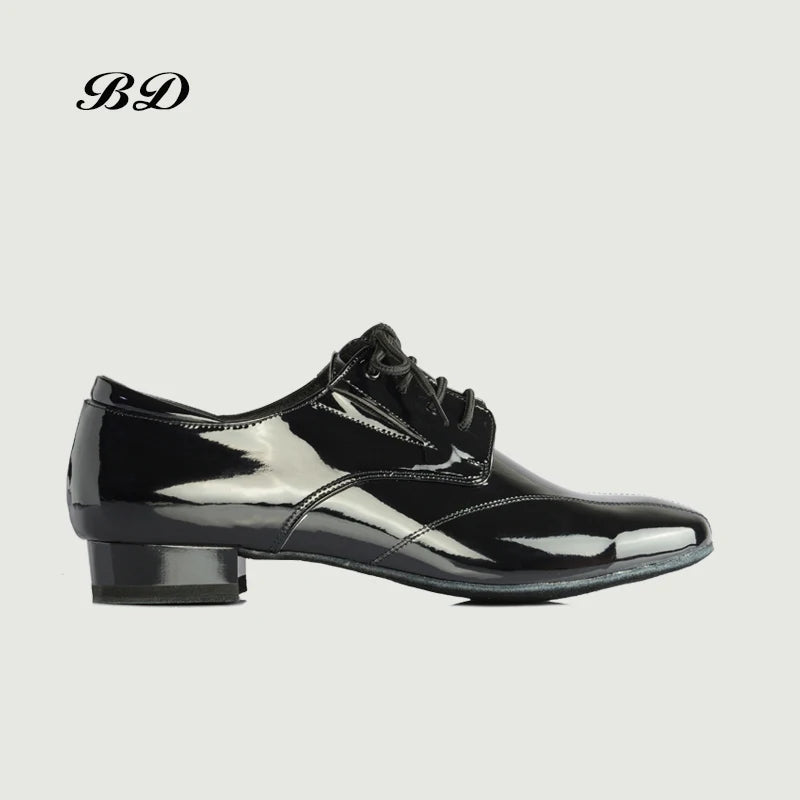Patent Leather Ballroom Dance Shoes with Sleek Lines and Flexible Heel Movement BD 321