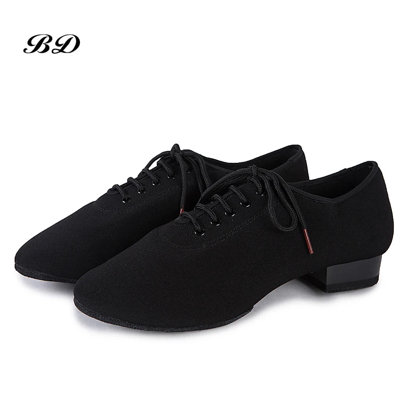 BD309 Men's Ballroom Dance Shoes with 1" Ballroom Heel in Choice of Cowhide, Oxford Fabric, or Patent Leather BD 309