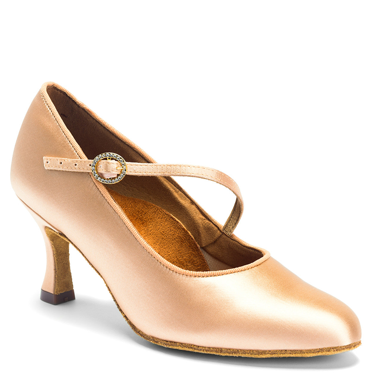 Standard International Dance Shoes IDS Ladies Satin Ballroom Shoe.  Available in Multiple Colors and Heel Options ICS ROUNDTOE SINGLESTRAP