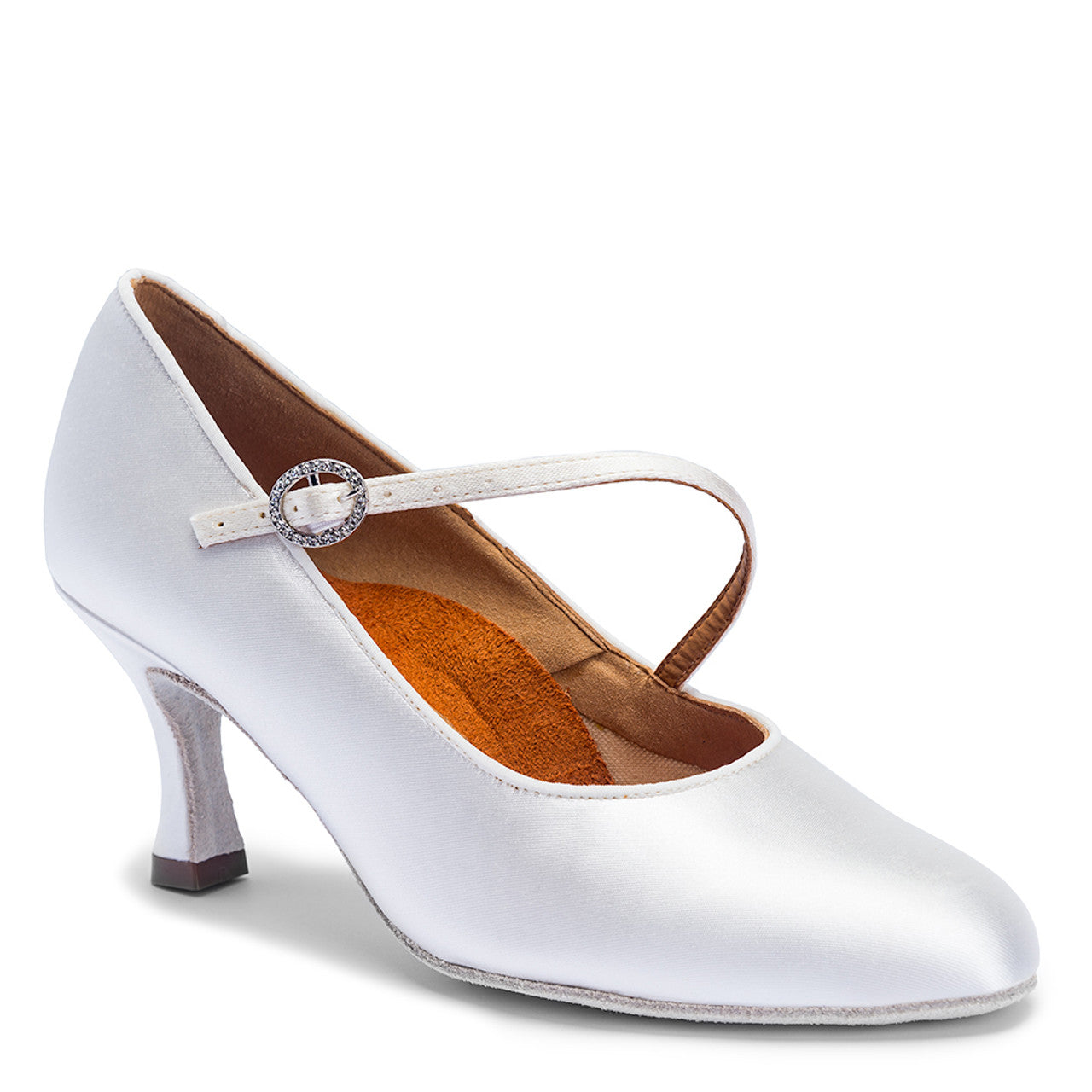 Standard International Dance Shoes IDS Ladies Satin Ballroom Shoe.  Available in Multiple Colors and Heel Options ICS ROUNDTOE SINGLESTRAP