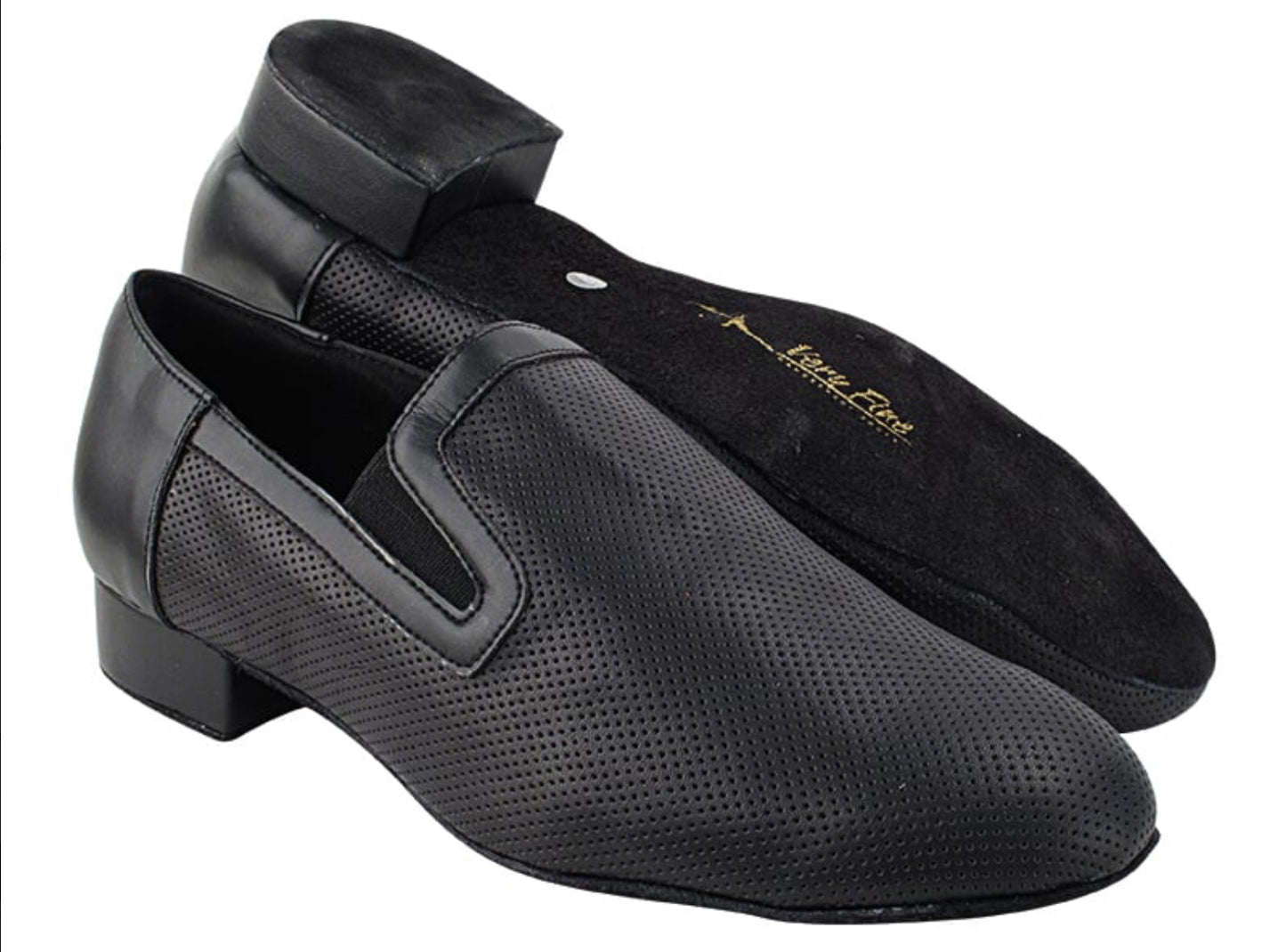 Very Fine Men's Latin Shoes in Black Leather with Latin Heel 2506 In Stock