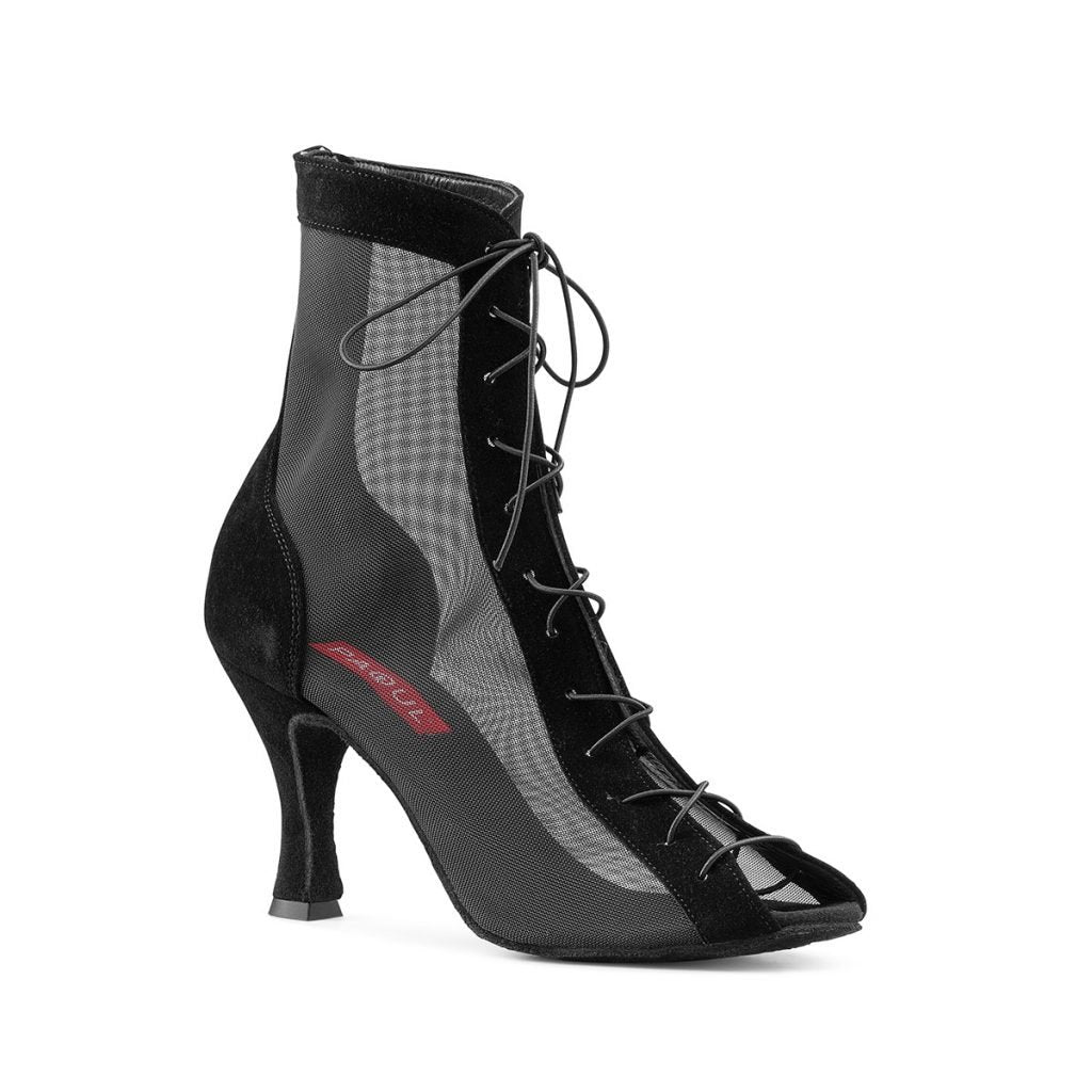 Paoul Luba Black Crust Boots Ladies Salsa Dance Boots with Red Sole Option and Zipper on Back