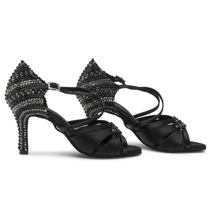 International Dance Shoes IDS Black Satin Mia by Lauren