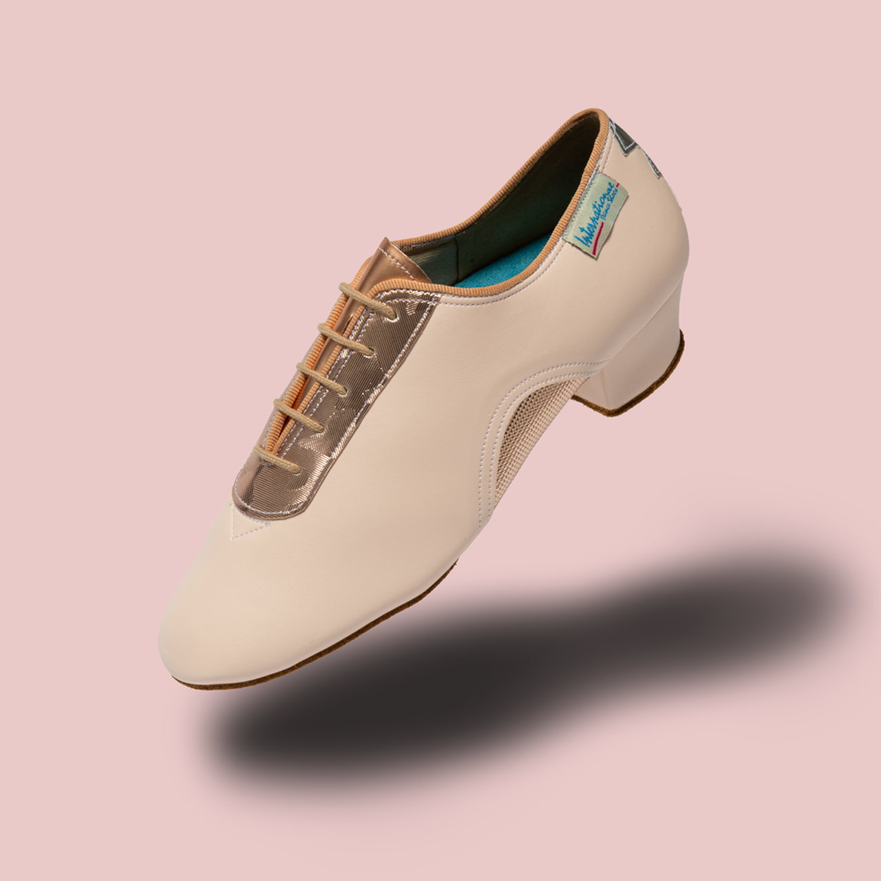 International Dance Shoes IDS Artiste SS_SALE Himalayan Rose Teaching/Practice Shoe with Metallic Rose Gold Accents