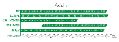 Ray Rose size chart for adults
