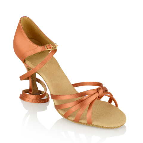 Ray Rose Drizzle xtra dark tan satin ladies latin dance shoes