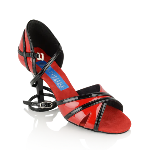 Ray Rose Aurora red and black patent leather dance shoe