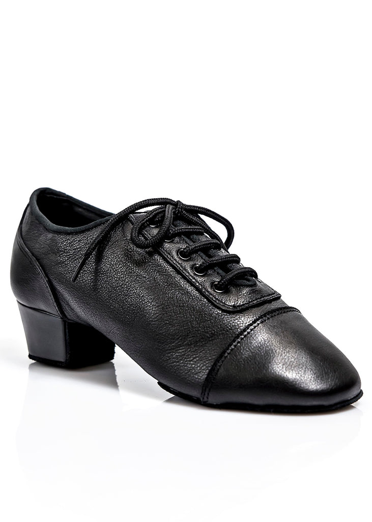 Grand Prix Riccardo Men's Latin Shoes in Black Leather or Black Nubuck and Black Leather