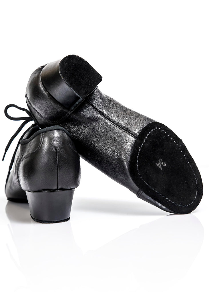 Grand Prix Riccardo Men's Latin Shoes in Black Leather or Black Nubuck and Black Leather