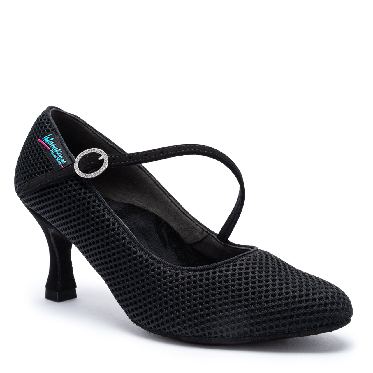 Standard International Dance Shoes IDS Ladies Satin Ballroom Shoe.  Available in Multiple Colors and Heel Options ICS ROUNDTOE SINGLESTRAP