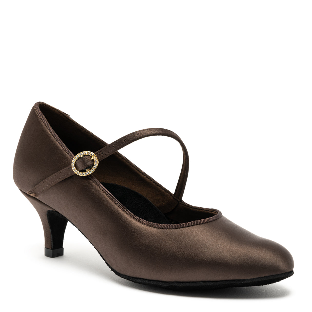 Standard International Dance Shoes IDS Ladies Satin Ballroom Shoe.  Available in Multiple Colors and Heel Options ICS ROUNDTOE SINGLESTRAP