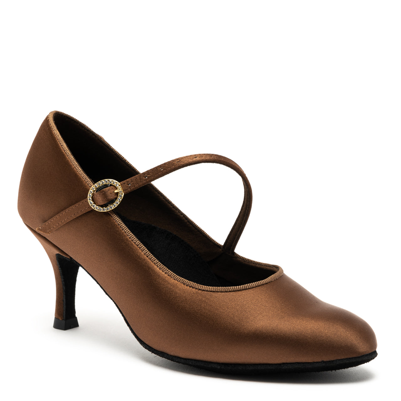 Standard International Dance Shoes IDS Ladies Satin Ballroom Shoe.  Available in Multiple Colors and Heel Options ICS ROUNDTOE SINGLESTRAP