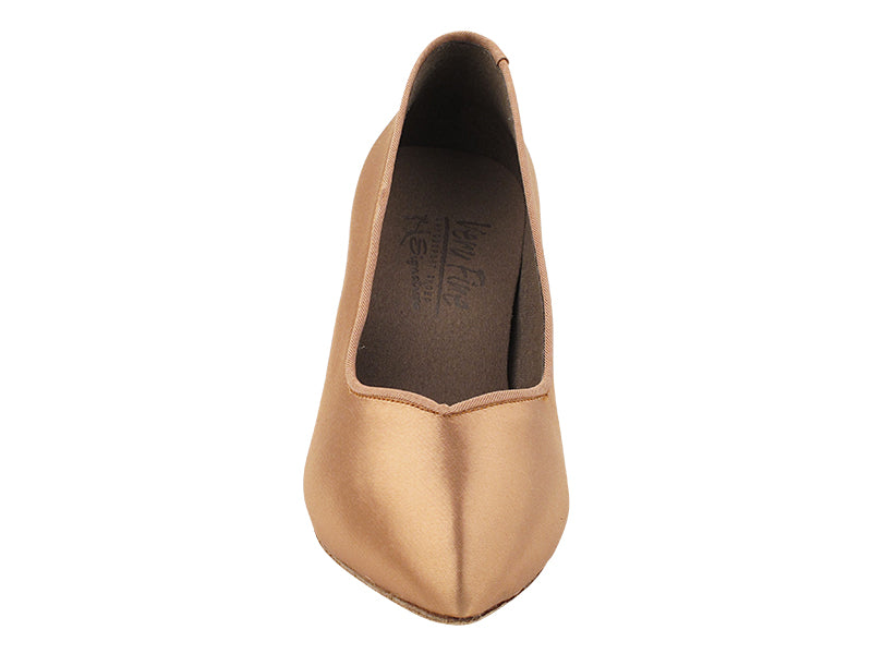 Very Fine S9106 Tan Satin Ladies Ballroom Dance Shoe with 2.75" Heel