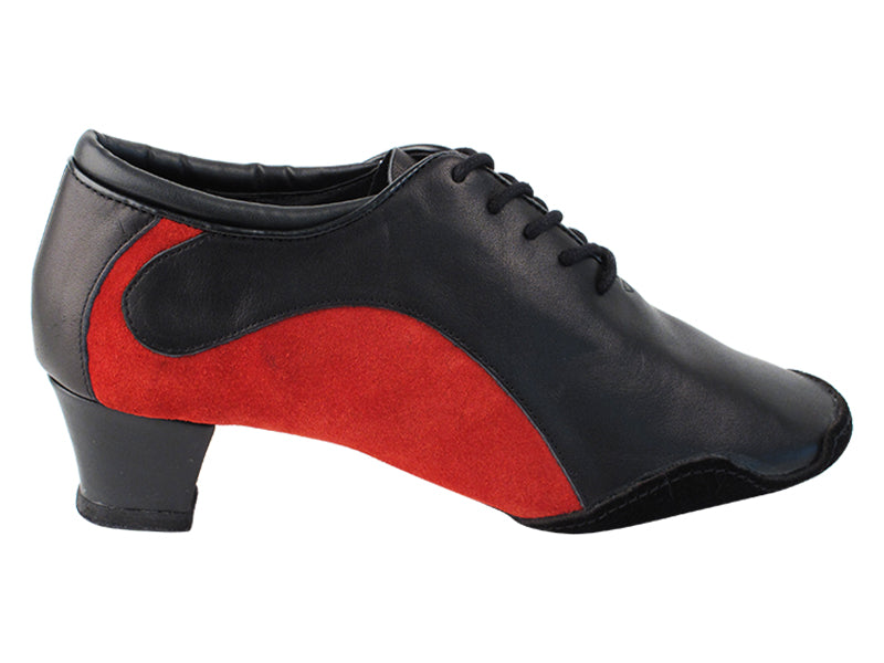 Very Fine Split Sole Ladies Practice Dance Shoe with Red or Black Suede 703