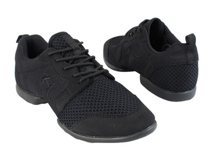 Very Fine VFSN024_Sale Unisex Split Sole Lightweight Black Mesh Practice Dance Shoe Sneaker