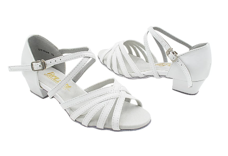 Very Fine Satin Girl's Youth Practice Dance Shoe with Cross Ankle Strap 1670 In Stock