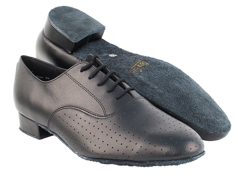 Very Fine Black Ballroom Dance Shoes for Men in Multiple Material Options 919101 In Stock