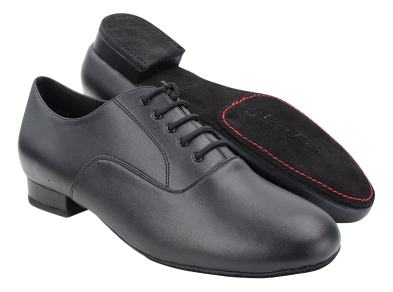 Very Fine Black Ballroom Dance Shoes for Men in Multiple Material Options 919101 In Stock