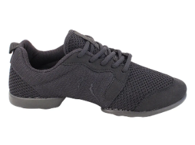 Very Fine VFSN024_Sale Unisex Split Sole Lightweight Black Mesh Practice Dance Shoe Sneaker