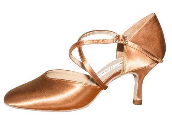 Crossover strap smooth ballroom shoe