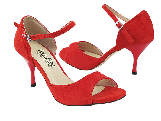 Very Fine VFTango 001 Red Suede Ladies Tango Shoes with Single Strap