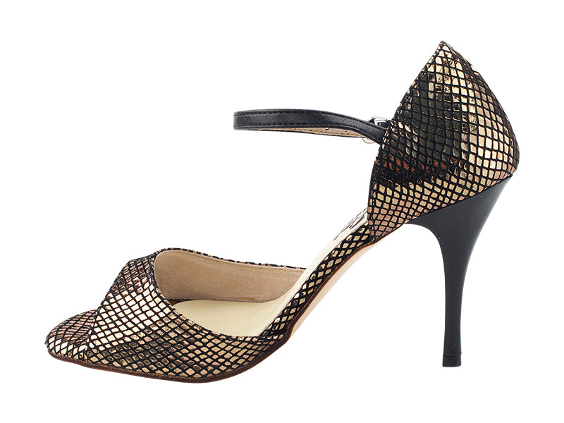 Very Fine VFTango 001 Snake Copper Ladies Tango Shoes with Single Strap
