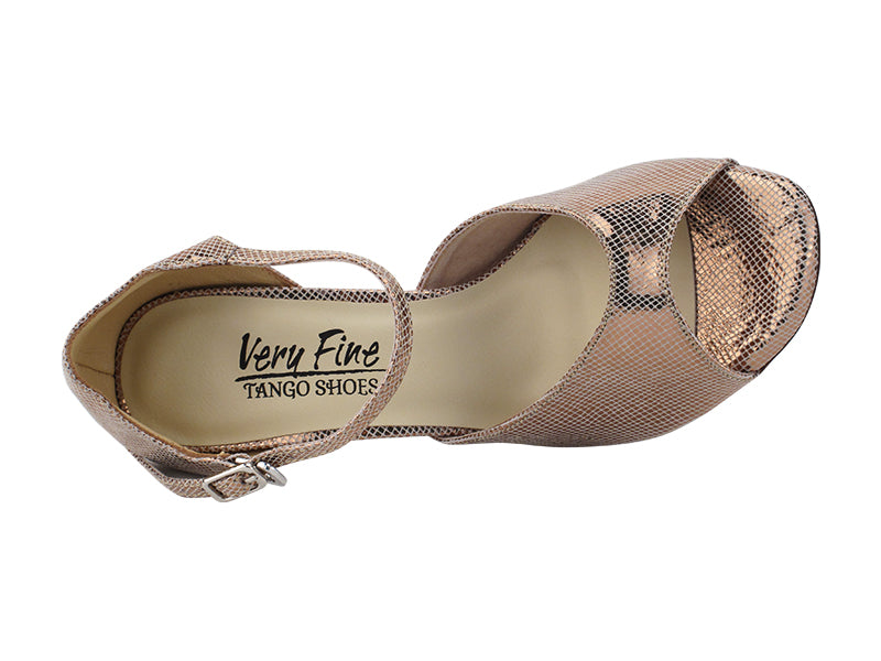 Very Fine VFTango 001 Copper Gold Ladies Tango Shoes with Single Strap