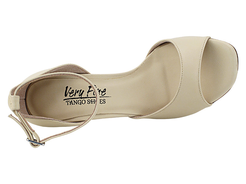Very Fine  VFTango 003 Light Beige Leather Ladies Tango Shoes with Single Strap