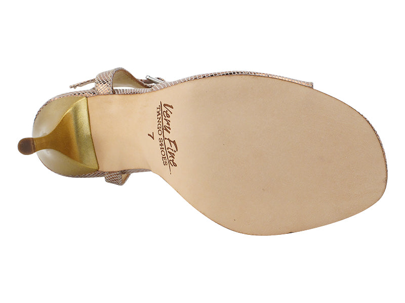 Very Fine VFTango 007 Copper Gold Ladies Tango Shoes with T-Strap
