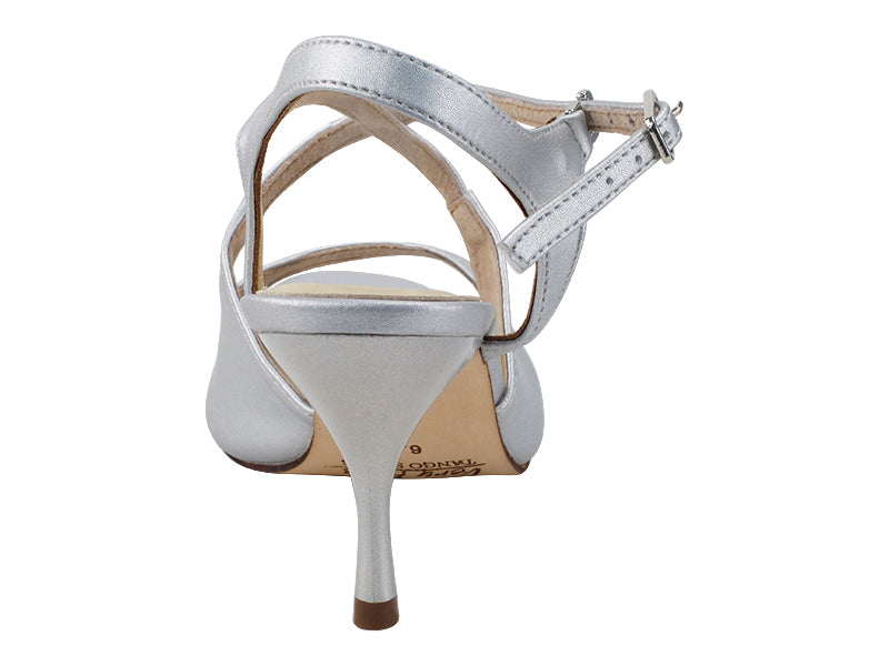 Very Fine VFTango 021 Light Silver Ladies Tango Shoes with Criss Cross Straps