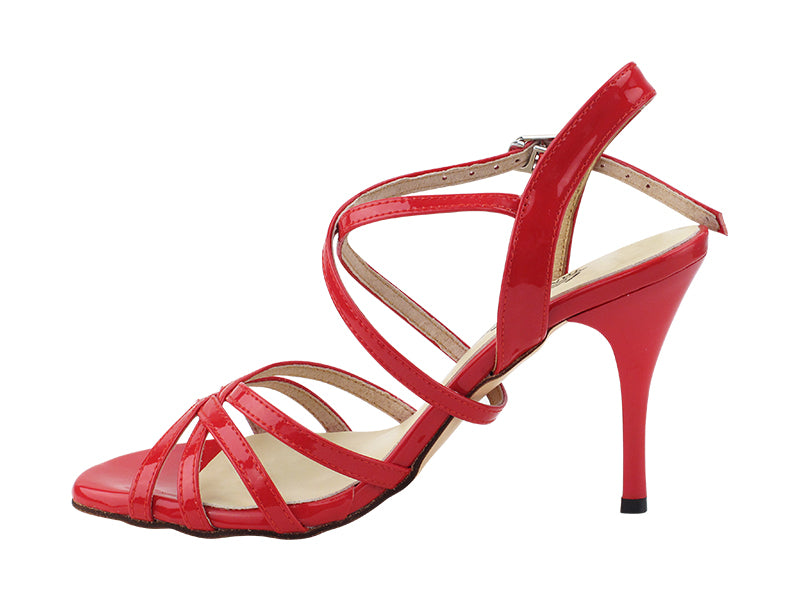 Very Fine VFTango 024 Red Patent Ladies Tango Shoes with Criss Cross Ankle Straps