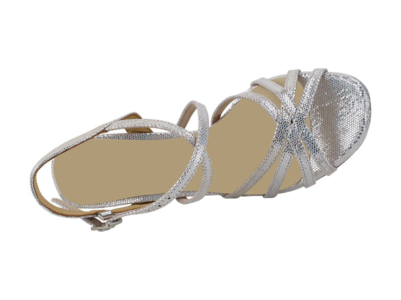 Very Fine VFTango 024 Silver Scale Ladies Tango Shoes with Criss Cross Ankle Straps
